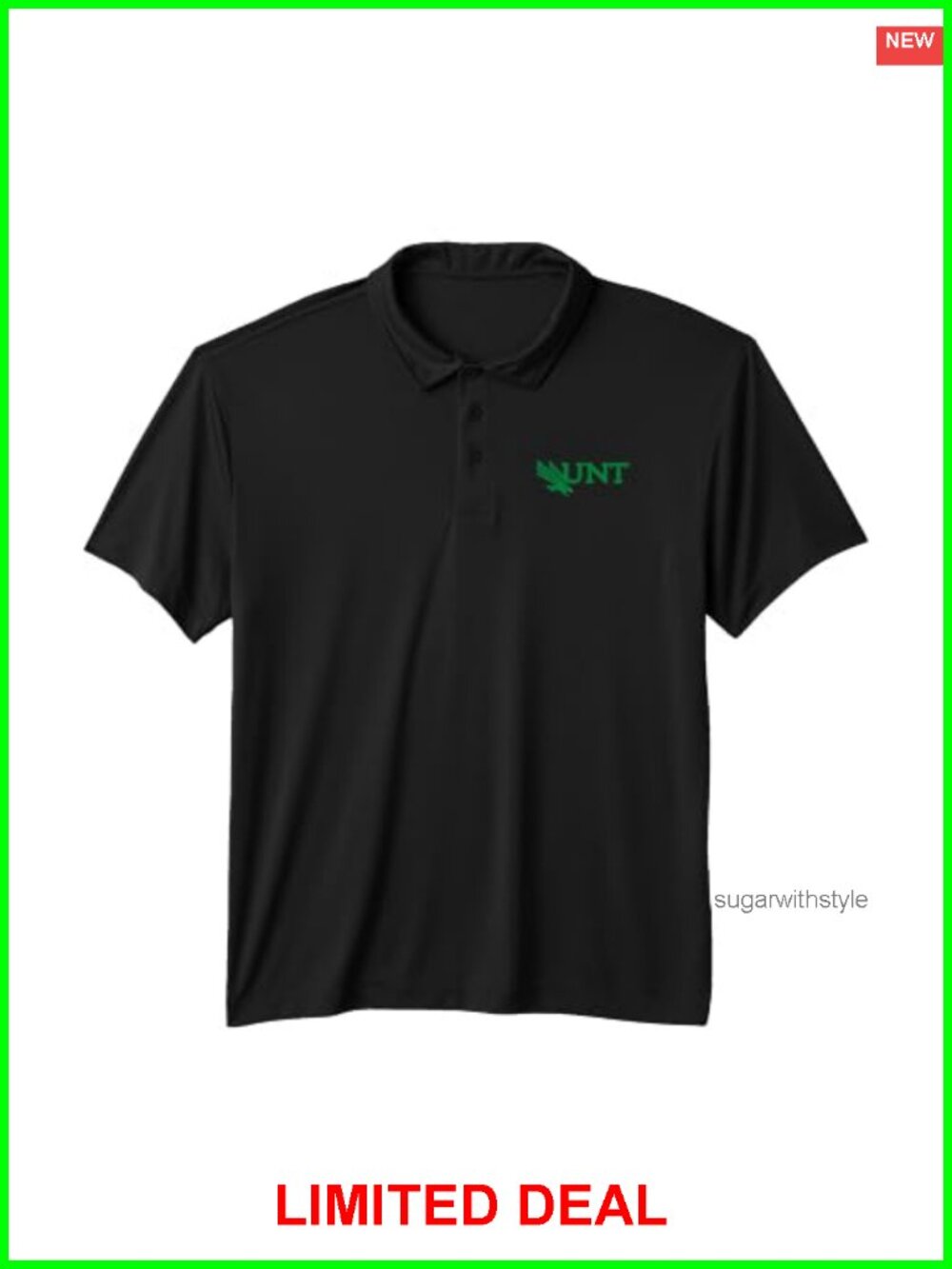 UNT Mean Green Performance Polo Shirt Collared Short Sleeve